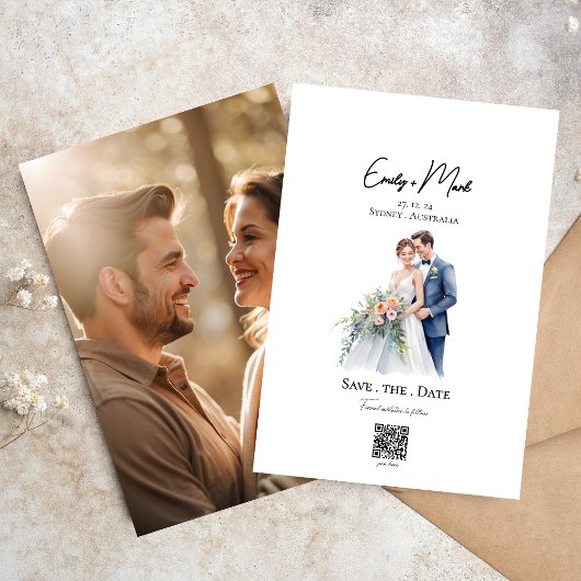 ミニマルシンプルリストのスクリプト写真の日付を保存 招待状