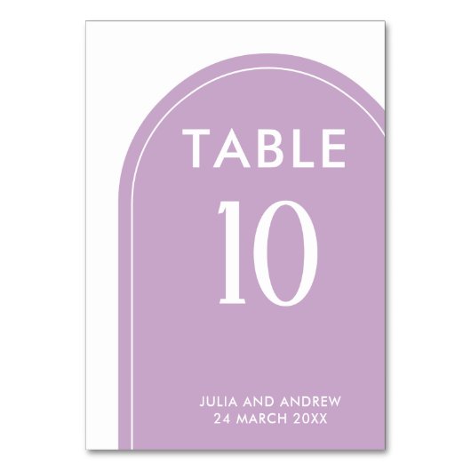 ミニマルシンプルリストのスクリプ結婚トLavender's Welcome テーブルナンバー (正面)