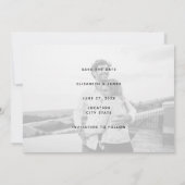 ミニマルシンプルリストのパープルが日付を保存結婚する セーブザデート (裏面)