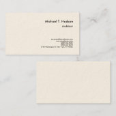 ミニマルシンプルリストのプレインアーキテクト署名クリーム 名刺 (正面/裏面)
