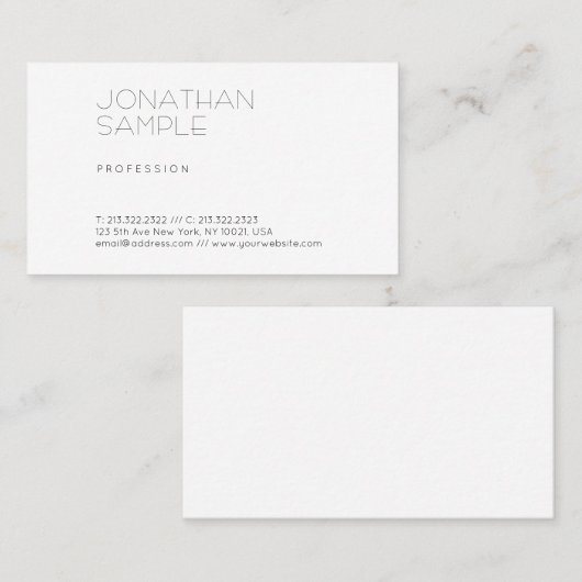 ミニマルシンプルリストのプレーン芸術的プロフェッショナル 名刺 (正面/裏面)