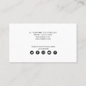 ミニマルシンプルリストのホワイト署名スクリプト 名刺 (裏面)