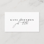 ミニマルシンプルリストのホワイト署名スクリプト 名刺 (正面)