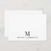 ミニマルシンプルリストのモノグモダンラム ノートカード (正面/裏面)