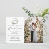 ミニマルシンプルリストのモノグラム結婚写真 招待状 (スタンド正面)