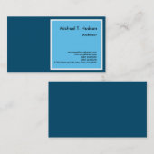 ミニマルシンプルリストの平人建築家スカイ&海ブルー 名刺 (正面/裏面)