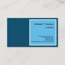 ミニマルシンプルリストの平人建築家スカイ&海ブルー 名刺
