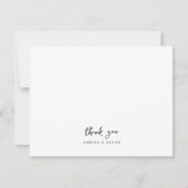 ミニマルシンプルリストの白の手書きスクリプ結婚ト サンキューカード (正面)