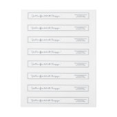 ミニマルシンプルリストの草書体差出人住所 ラップアラウンドラベル (シート)