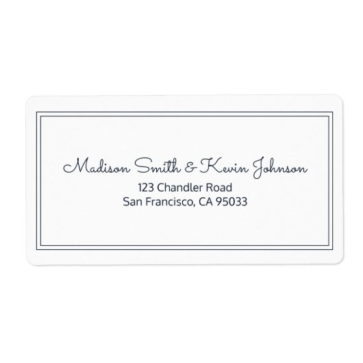 ミニマルシンプルリストの草書体差出人住所 ラベル (正面)