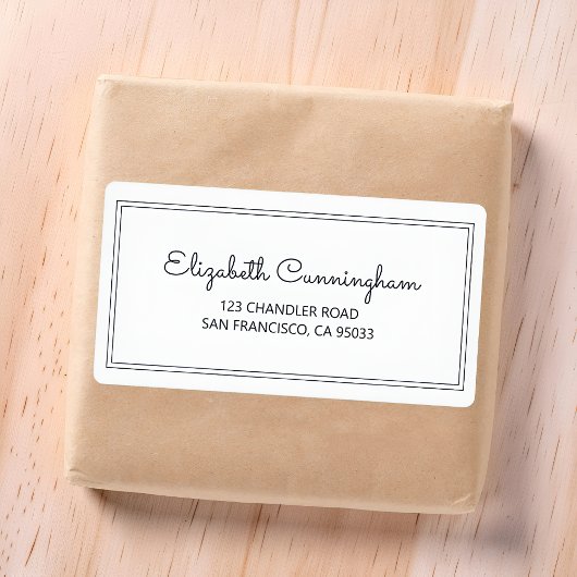 ミニマルシンプルリストの草書体差出人住所 ラベル