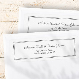 ミニマルシンプルリストの草書体差出人住所 ラベル