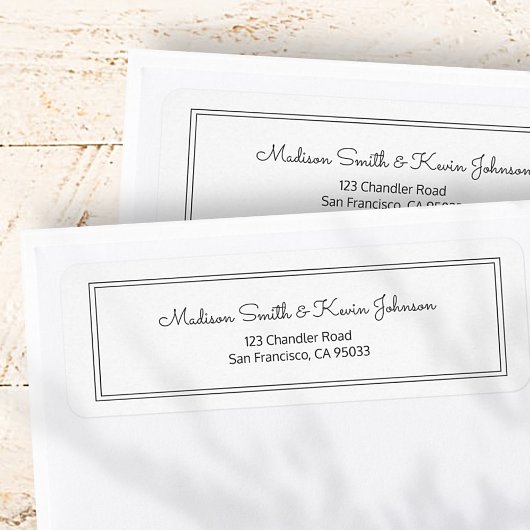 ミニマルシンプルリストの草書体差出人住所 ラベル