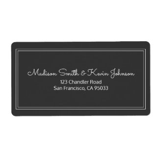 ミニマルシンプルリストの草書体差出人住所 ラベル