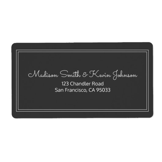 ミニマルシンプルリストの草書体差出人住所 ラベル (正面)