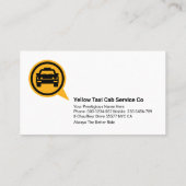 ミニマルシンプルリストの黄色のタクシー 名刺 (裏面)