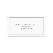 ミニマルシンプルリストのCursiveスクリプ結婚トのアドレス ラベル (正面)