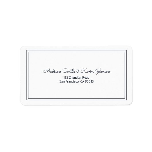 ミニマルシンプルリストのCursiveスクリプ結婚トのアドレス ラベル (正面)