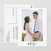 ミニマルシンプルリストのScript Photo Thank You 結婚. ポストカード (正面/裏面)