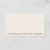 ミニマルシンプルリストアイボリークリームクリーンジョブタイトル名 名刺 (裏面)
