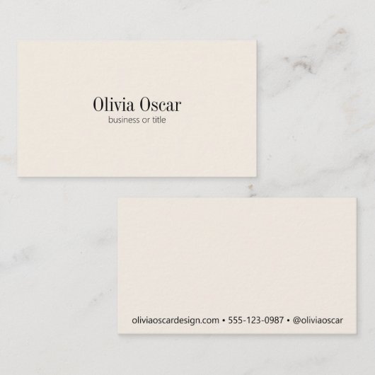 ミニマルシンプルリストアイボリークリームクリーンジョブタイトル名 名刺 (正面/裏面)