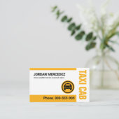 ミニマルシンプルリストイエロータクシーキャブ 名刺 (スタンド正面)