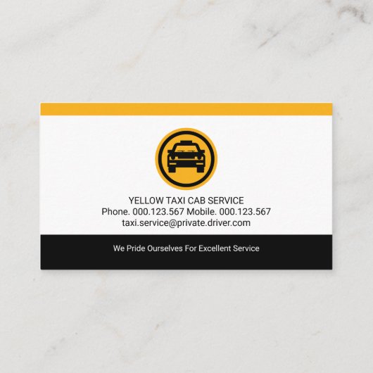 ミニマルシンプルリストイエロータクシー 名刺 (裏面)