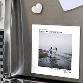 ミニマルシンプルリストウェディング日付の写真を保存 マグネット招待状