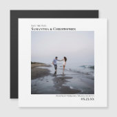 ミニマルシンプルリストウェディング日付の写真を保存 マグネット招待状 (正面/裏面)