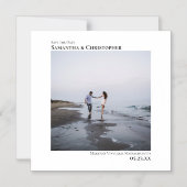 ミニマルシンプルリストウェディング日付の写真を保存 マグネット招待状 (正面)