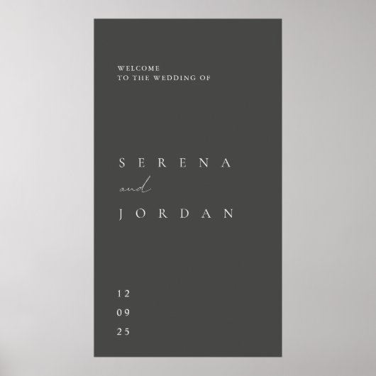ミニマルシンプルリストエレガントなウェディングウェルカムポスター ポスター (正面)