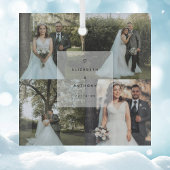 ミニマルシンプルリストカップル初めてのクリスマス写真 ガラスオーナメント