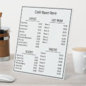 ミニマルシンプルリストカフェコーヒーショップメニュー 台座サイン (インサイチュ)