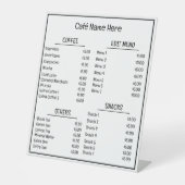 ミニマルシンプルリストカフェコーヒーショップメニュー 台座サイン (正面)