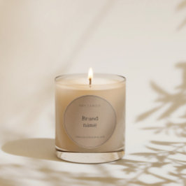 ミニマルシンプルリストカートンクラフトキャンドルパッケージ ラウンドシール