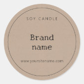 ミニマルシンプルリストカートンクラフトキャンドルパッケージ ラウンドシール (正面)