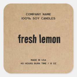 ミニマルシンプルリストキャンドルラベル製品ラベルクラフト スクエアシール