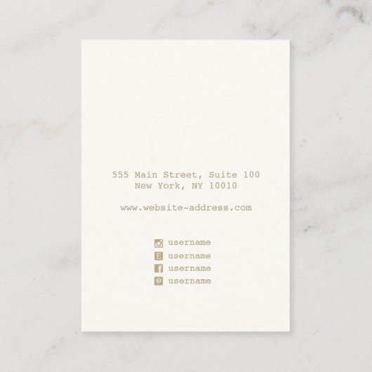 ミニマルシンプルリストクラフトイヤリングジュエリー表示 名刺 (裏面)