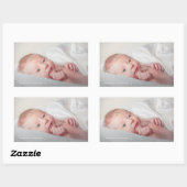 ミニマルシンプルリストクリスマスフォトシール 長方形シール (シート)