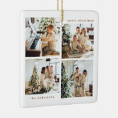 ミニマルシンプルリストクリスマスフォーフォトタイポグラフィ セラミックオーナメント (右)