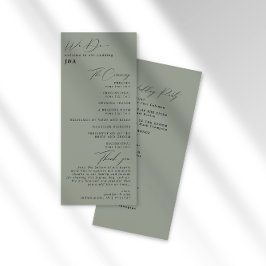ミニマルシンプルリストグリーンセージ結婚式 プログラム