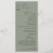 ミニマルシンプルリストグリーンセージ結婚式 プログラム (正面)