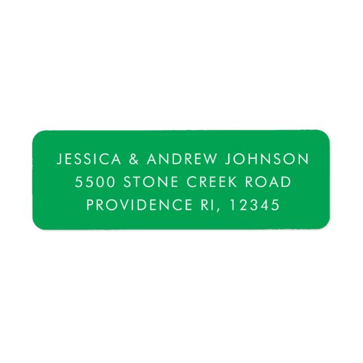 ミニマルシンプルリストケリーグリーン差出人住所 ラベル (正面)
