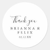 ミニマルシンプルリストサンキュー結婚式の引き出物 ラウンドシール (正面)