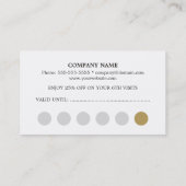 ミニマルシンプルリストシック濃いグレー金ゴールドロイヤリティカード ロイヤリティカード (裏面)