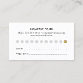 ミニマルシンプルリストシック濃いグレー金ゴールドロイヤリティカード ロイヤリティカード (裏面)