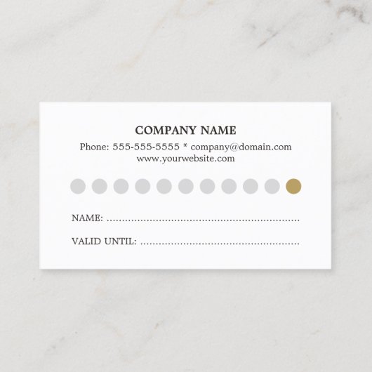 ミニマルシンプルリストシック濃いグレー金ゴールドロイヤリティカード ロイヤリティカード (裏面)