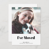 ミニマルシンプルリストスクエアフォトホワイトムービング 案内ポストカード (正面/裏面)