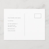 ミニマルシンプルリストスクエアフォトホワイトムービング 案内ポストカード (裏面)