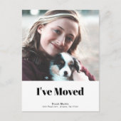 ミニマルシンプルリストスクエアフォトホワイトムービング 案内ポストカード (正面)